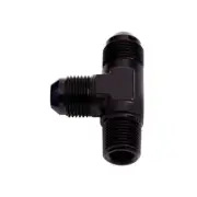 Aeroflow AF826-04BLK Tee -4AN With 1/8" NPT On Run Black AN Tee With NPT On R...