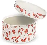 J-kitchens Pickles Container, Pottery, Hasamiyaki, Made in Japan, 9.1 fl oz (280 cc), 4.3 x 3.0 inches (11 x 7.5 cm), Tulip, Red