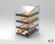 Bakery Display Case 4 Tray Acrylic Perspex Donuts Muffins Cakes Cafes Cookies