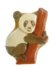 Panda with Bamboo - Wooden Puzzle Box