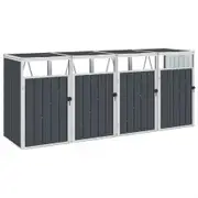 Quadruple Garbage Bin Shed Anthracite 286x81x121 cm Steel