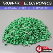 1000Pcs TE0508 22AWG 2*0.5mm² GREEN Insulated Dual Ferrule Bootlace Crimp