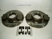 182- 145 MG MIDGET SPRITE WIRE WHEELS - DISC BRAKE ROTORS PADS TABS CLIPS & PINS