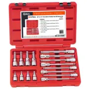 Genius Tools 16pc 3/8" & 1/2"Dr Metric Wobble Bit Socket Set BS-3416WM
