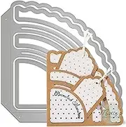 Matty’s Crafting Joy Stitched Slotted Corner Pocket Die Cut Set, Large Scalloped Edge Pocket, Metal Cutting Dies for Card Making, Albums, Journals, Planners. Paper Crafting Dies, Scrapbooking Supplies
