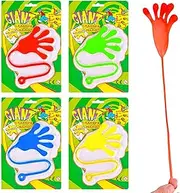 Shindel 4PCS Stretchy Sticky Hands Toys, Large Sticky Hands Individually Packed for Birthday Party Goodie Bags Stuffers Class Rewards