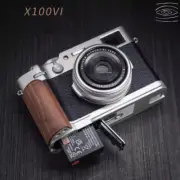 Wood Camera Hand Grip L Holder For Fujifilm X100VI with Aluminum Alloy Baseplate