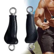 2x Exercise Handles with Rings Grip Strength Workout Nonslip Pull up Grips