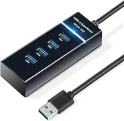 High Speed USB 3.0 Hub 4 Port Splitter Adapter with Active Power Supply Distributor for PC Laptop