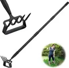 Garden Cultivator Weed Stirrup Hula Hoe Rake with 46" ~ 73" long Steel Handle