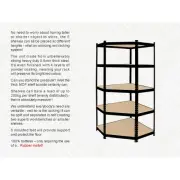 Brand New Garage storage Corner Unit Shelf 5 Tier MDF Black Shelving G045K Q2