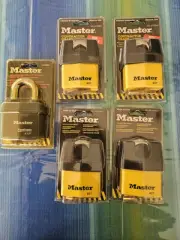 5-Master Lock 937 & 937 Maximum Security Shrouded Hardened Shackle Lock New