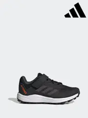 adidas Black Kids Terrex Agravic Flow Hook-and-Loop Trail Running Trainers (D37897) | $138