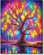 Paint by Numbers Adults, Tree of Life DIY Hand-Painted Oil Painting Kit, Paint by Numbers Adult with 3 Brushes and Acrylic Paint, Wrinkle-Free Canvas Set - 40 x 50 cm