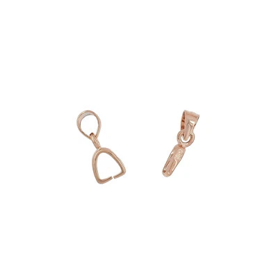 4 Rose Gold Plated Sterling Silver Pinch Bail Pendant Clasp #99725