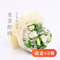 在飛比找蝦皮商城優惠-【果貿吳媽家】韭菜鮮肉水餃/兩盒48顆 韭菜水餃 豬肉水餃 