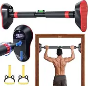 Wall Mounted Frame Door Pull Up Bar Free Standing, Pull Up Bar for Doorway, No Screws Mounted, 3 Modes, Counting, Calories, Timing, Fitness Workout Hanging Bar for Home Gym 120-160cm