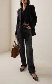 [Roger Vivier] Gommettine Raw Edge Denim Flats