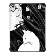 iPad 10.9-inch (10th gen) iPad Impact Case White cat and monster house - Halloween
