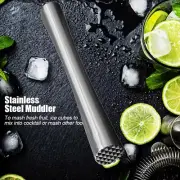 Stainless Steel Cocktail Muddler Bar Mixer Barware Cock Mojito Drink Tools