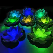 Floating Pool Lights,Lily pad Pond Light LED Lotus Flower,Battery White
