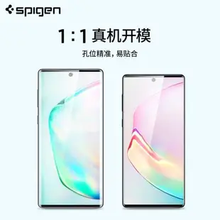 SPIGEN 適用于三星Note10鋼化軟膜Note10+Plus曲面全屏覆蓋手機貼膜2片裝水凝膜高清抗藍光5G版全包保護膜