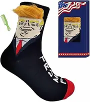 [FYSN] Trump with Hair Socks - Unisex Funny Gift Socks Novelty President 2020 Socks with Comb