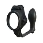 Delaying Cock Ring Against Premature Ejaculation with Vibrating Anal Dildo