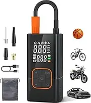 Tire Inflator Portable Air Compressor,Car Tyre Pump,1 Min Fast Inflate 4000mAh Cordless Air Pump,Rechargeable Battery, LED Light 3X Fast Inflation for Cars, Bikes,Motorcycle Tires, Balls