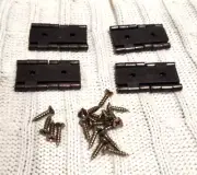 4 Pcs 47x47mm Double Acting Hinges Furniture Folding Screen Hinges, Antique Red