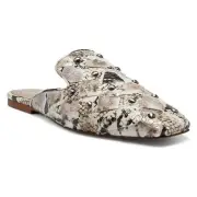 Vince Camuto Lenja Women Slip On Mule Flats US 9W WIDE Taupe Snake Leather