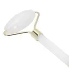 White Jade Roller Ergonomic Natural Facial Massager Roller AntiAging Skin Ca EOM