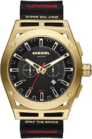 [Diesel] Men's Black Silicon Timeframe Analogue Watch, 48mm