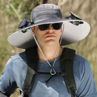 在飛比找Yahoo!奇摩拍賣優惠-風扇帽 遮陽帽抗uv 雙風扇太陽能男士男女款可拆卸戶外成人遮