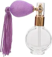 FOMIYES Refillable Perfume Pump Sprayer Bottle With Tassel, Small Glass Atomizer For Travel Vintage For Body Powder And Fragrance Portable Makeup Tool