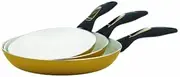 BRATmaxx 04345 Induction Pan Set, 3 Pieces | Ceramic Coated Pan | Non Stick