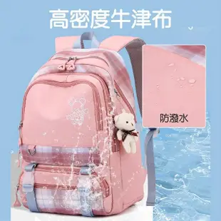 【SUNSHINEBAG 日晴】學院風格紋書包(護脊 書包 後背包 小學生 兒童 學生書包)