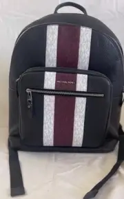 Michael Kors Hudson Commuter Logo Stripe Backpack Rare