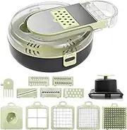 Daseeme Vegetable Chopper with Container Multifunctional 13 in 1 Onion Chopper Time-Saving Kitchen Gadgets Veggie Dicer Cutter for Onion Tomato Potato Food Chopper with Draining Storage Container/Ha