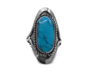 Ellipse Flat Gemstone Crystal Adjustable Silver Metal Ring Handmade Boho Jewelry