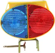 Solar Traffic Light Dual Sided LED Flashing Signal for Road Safety Rechargeable Plastic Barricade Light with Easy Installation and Water Resistance for Emergency