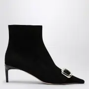 [ROGER VIVIER] Black Viv Canard Suede Ankle Boots 39 IT Black