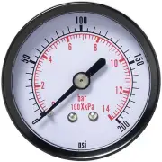 Ironair PRESSURE GAUGE 411038 50mm 1/4 Inch BSP, Rear Mount 0-14BAR
