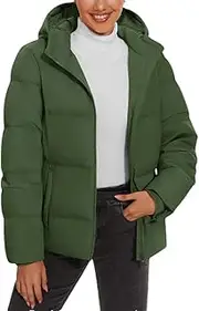 [Generic] Women's Hooded Lightweight Scarf, Full Zipper Warm Down Jacket, Multi-Color Casual Loose and Simple Outdoor Down Jacket