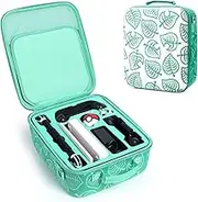 Deluxe Carrying Case for Nintendo Switch, Leaf Crossing Hard Shell Storage Bag with Handle and Shoulder Strap Fit Complete for Switch System Console+Switch Dock+Joy-Con Grip