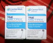 2- True Metrix Self Monitoring Glucose Test Strips 50 strips. New Exp: 20-09-13