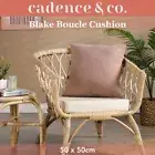 Cadence & Co Blake Boucle Cushion Decorative Pillow Chair Sofa Bed Blush 50X50Cm
