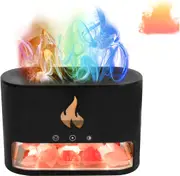Aroma Diffuser Humidifier Upgraded 4 Constant & 7 Changing Flame Colors Essential Oil Diffusers for Home Office Yoga Gym, Black