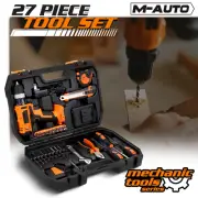 46 Piece Cordless Drill Tool Kit Garage Home Office Repairs Toolbox Set Orange