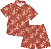[Caihoyu] Toddler Baby Boys Short Sleeve Button Down Tops + Shorts Set Toddler Kids Baby Boys Summer Print Shirt Outfits Clothes